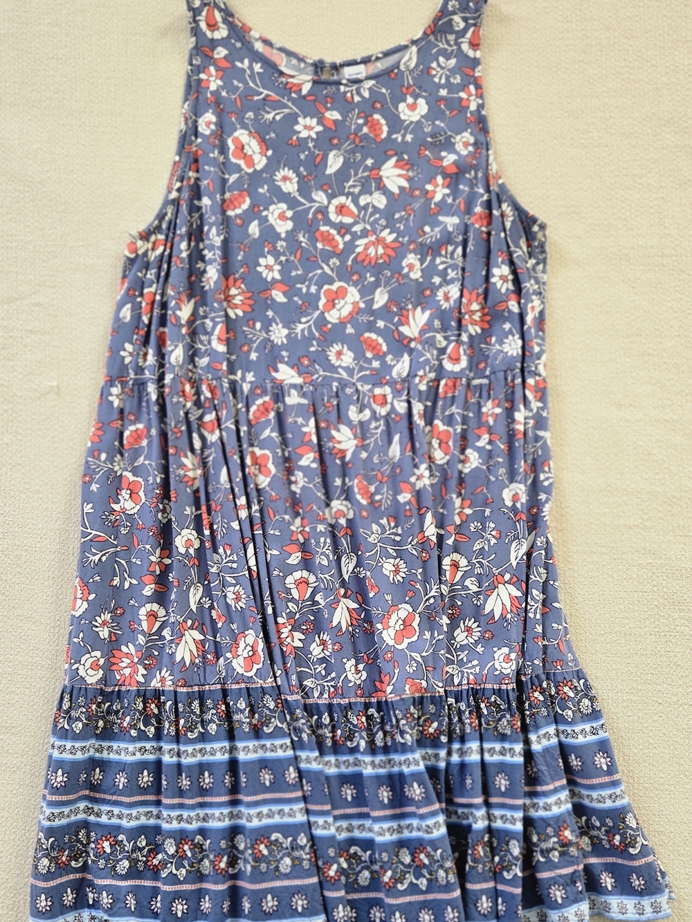 Old Navy Boho Floral Ruffle Hem Sleeveless Shift Dress Size M
